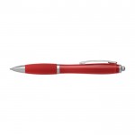 Bolígrafo con acabado antideslizante color rojo tercera vista