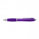 Bolígrafo con acabado antideslizante color violeta segunda vista