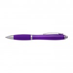 Bolígrafo con acabado antideslizante color violeta segunda vista