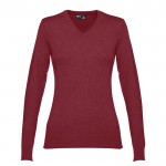 Jersey con escote de pico de 220 g/m2 color burdeos