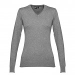 Jersey con escote de pico de 220 g/m2 color gris jaspeado