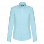 Camisa para mujer algodón y poliéster 130 g/m2 color azul claro primera vista