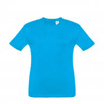 Camiseta personalizada para niños color azul cian primera vista