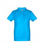 Polos personalizables infantiles 195 g/m2 color azul cian primera vista