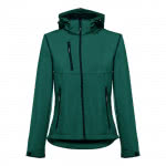 Chaquetas softshell mujer 280 g/m2 color verde oscuro primera vista