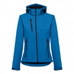 Chaquetas softshell mujer 280 g/m2 color azul cian primera vista