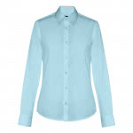 Camisas de propaganda para mujer 115 g/m2 color azul claro primera vista