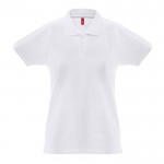 Polo para mujer de algodón 100% 240 g/m2 color blanco primera vista