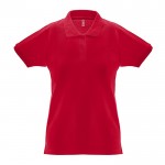 Polo para mujer de algodón 100% 240 g/m2 color rojo primera vista