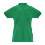 Polo para mujer de algodón 100% 240 g/m2 color verde primera vista