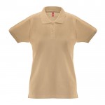 Polo para mujer de algodón 100% 240 g/m2 color marrón claro primera vista