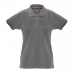 Polo para mujer de algodón 100% 240 g/m2 color gris oscuro primera vista