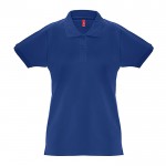 Polo para mujer de algodón 100% 240 g/m2 color azul real primera vista