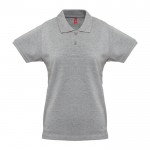 Polo para mujer de algodón 100% 240 g/m2 color gris jaspeado primera vista