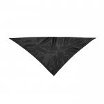 Clásico pañuelo triangular de poliéster en colores vibrantes color negro vista con logo