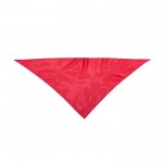 Clásico pañuelo triangular de poliéster en colores vibrantes color rojo vista con logo