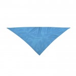 Clásico pañuelo triangular de poliéster en colores vibrantes color azul claro vista con logo