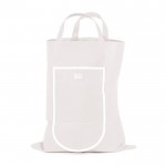 Bolsa plegable de non-woven con cierre de velcro 80 g/m2 color blanco