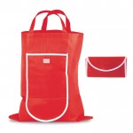 Bolsa plegable de non-woven con cierre de velcro 80 g/m2 color rojo
