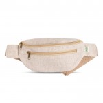 Riñonera de cáñamo y algodón con varios bolsillos 160 g/m2 color beige