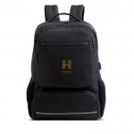 Mochila para PC con bolsa térmica y cable de carga 15,6” vista con logo impreso