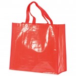 Bolsa de la compra de nylon brillante y resistente 120 g/m2 color rojo