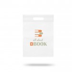 Bolsa pequeña de non-woven de colores con asa hueca 80 g/m2 color blanco vista con logo impreso