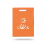 Bolsa pequeña de non-woven de colores con asa hueca 80 g/m2 vista con logo impreso