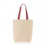 Bolsa de algodón con fuelle inferior y asas de colores 180 g/m2 color rojo