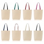 Bolsa de algodón con fuelle inferior y asas de colores 180 g/m2 vista detalle 7