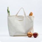 Bolsa plegable para la compra de algodón con asas cortas 110 g/m2