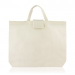Bolsa plegable para la compra de algodón con asas cortas 110 g/m2 color beige vista 4