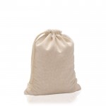 Bolsa de algodón con cierre de lazo y cordón largo 110 g/m2 color beige vista 1