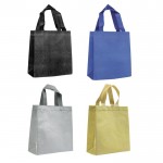 Bolsa de non-woven brillante con purpurina y correas 130 g/m2