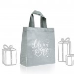 Bolsa de non-woven brillante con purpurina y correas 130 g/m2 vista 1