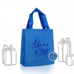 Bolsa de non-woven brillante con purpurina y correas 130 g/m2