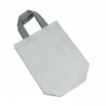Bolsa de non-woven brillante con purpurina y correas 130 g/m2 color plateado vista 1