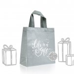 Bolsa de non-woven brillante con purpurina y correas 130 g/m2 color plateado