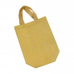 Bolsa de non-woven brillante con purpurina y correas 130 g/m2 color dorado vista 1