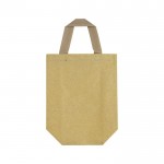 Bolsa de non-woven brillante con purpurina y correas 130 g/m2 color dorado