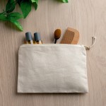 Bolsita de algodón ideal para cosméticos con cremallera 310 g/m2