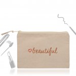 Bolsita de algodón ideal para cosméticos con cremallera 310 g/m2 vista 1