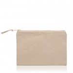 Bolsita de algodón ideal para cosméticos con cremallera 310 g/m2 color beige vista 1