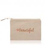 Bolsita de algodón ideal para cosméticos con cremallera 310 g/m2 color beige vista 2