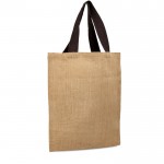 Bolsa de la compra de yute con asas de algodón 265 g/m2 color marrón vista 1
