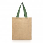 Bolsa de la compra de yute con asas de algodón 265 g/m2 color verde oliva