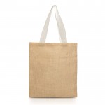 Bolsa de la compra de yute con asas de algodón 265 g/m2 color beige