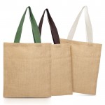 Bolsa de la compra de yute con asas de algodón 265 g/m2 vista con varios colores