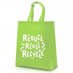 Bolsa de non-woven con efecto mate y alta resistencia 110 g/m2 color verde claro vista con logo impreso