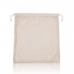 Bolsa de malla en algodón con un lado en forma de red 140 g/m2 color beige vista 2